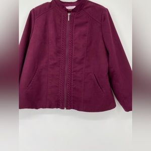 Allison Daley Women's
Chic Faux Suede Braided Trim Jacket Size 14P